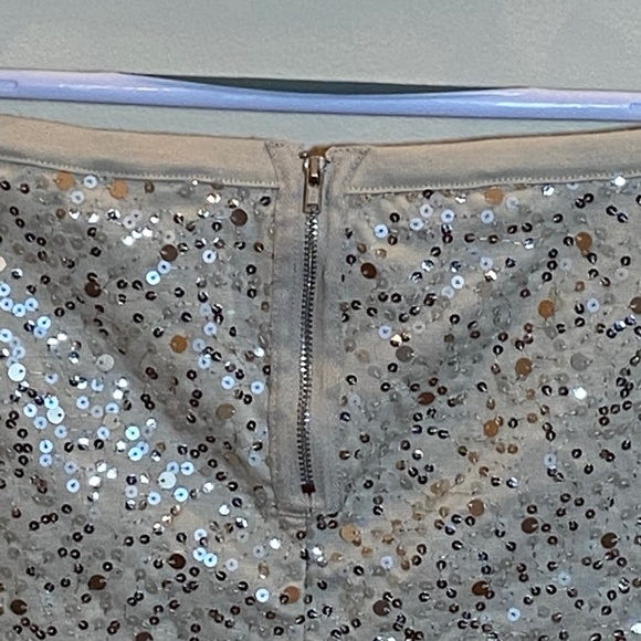 Off-White Ivory Sequin Mini Skirt Gold Silver S - Picture 3 of 4